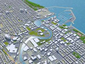 racine city wisconsin usa 20km 3D Model