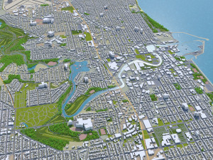 racine city wisconsin usa 20km 3D Model