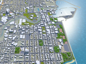 racine city wisconsin usa 20km 3D Model