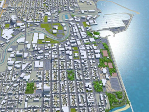 racine city wisconsin usa 20km 3D Model