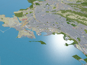 richmond city california usa 25km 3D Model