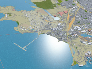 richmond city california usa 25km 3D Model