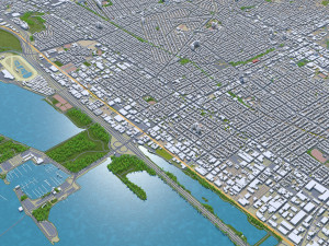 richmond city california usa 25km 3D Model