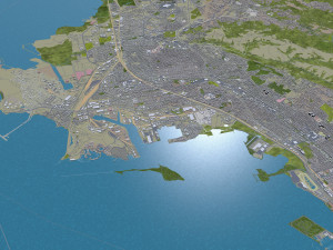 richmond city california usa 25km 3D Model