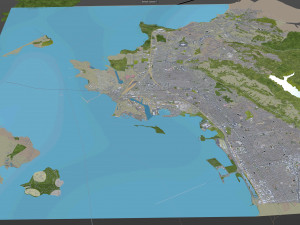 richmond city california usa 25km 3D Model