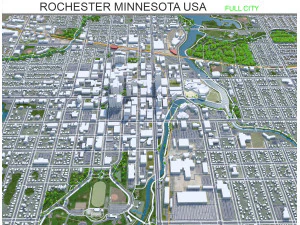 Rochester city minnesota usa 50km 3D Model