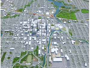 Rochester city minnesota usa 50km 3D Model