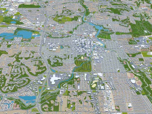 Rochester city minnesota usa 50km 3D Model