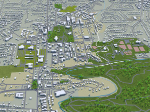 roswell city georgia usa 40km Model 3D