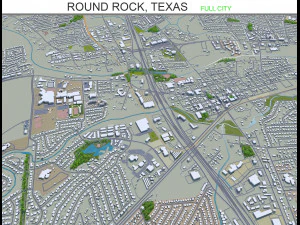 Round Rock City, Texas, 30 km Modello 3D
