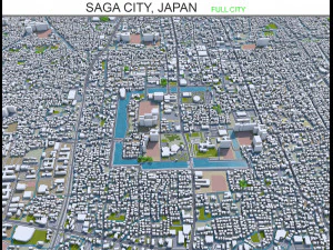 saga cidade japão 50km Modelo 3D