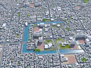 saga city japan 50km 3D Model