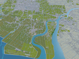 saga city japan 50km 3D Model