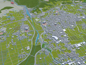 saga city japan 50km 3D Model