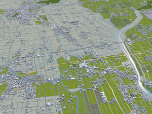 saga city japan 50km 3D Model