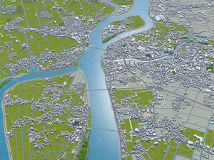 saga city japan 50km 3D Model