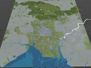 saga city japan 50km 3D Model