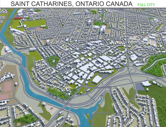 saint catharines city ontario canada 25km Modello 3D .c4d .max .obj .3ds .fbx .stl .blend