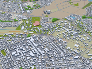 salinas city california usa 20km Model 3D