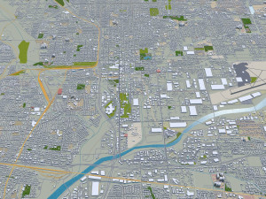 san bernardino city california usa 40km 3D-Modell