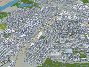 san bernardino city california usa 40km 3D-Modell