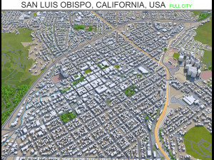 san luis obispo city california usa 20km 3D Model