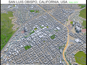 san luis obispo city california usa 20km 3Dモデル