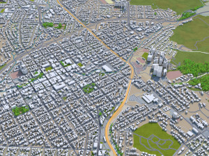 san luis obispo city california usa 20km Modello 3D