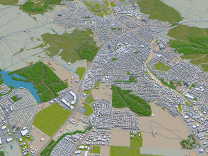 san luis obispo city california usa 20km Modello 3D