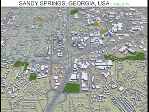 sandy springs city georgia usa 25km 3D Model