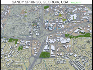 Sandy Springs stad Georgi&euml; VS 25 km 3D Model