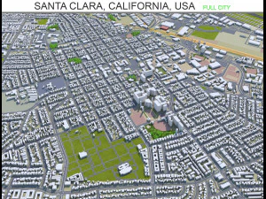Santa Clara stad Californi&euml; VS 20 km 3D Model