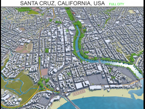 santa cruz city california usa 20km 3D Model