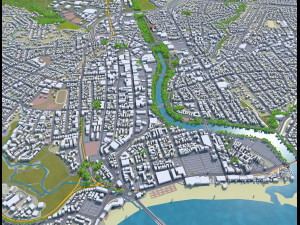 santa cruz city california usa 20km Modèle 3D