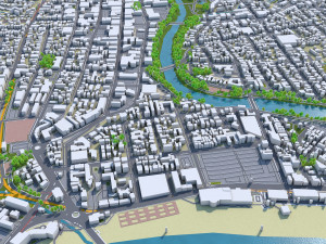 santa cruz city california usa 20km Modèle 3D