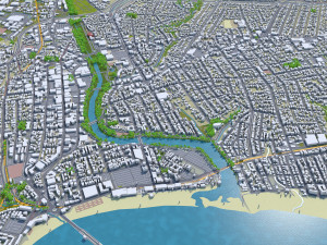 santa cruz city california usa 20km Modèle 3D