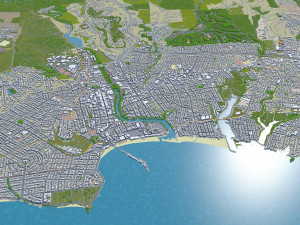 santa cruz city california usa 20km Modèle 3D