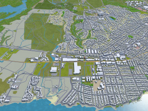 santa cruz city california usa 20km Modèle 3D