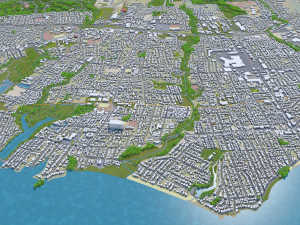 santa cruz city california usa 20km Modèle 3D