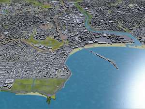 santa cruz city california usa 20km Modèle 3D