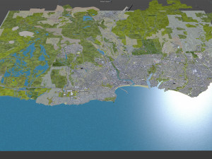 santa cruz city california usa 20km Modèle 3D