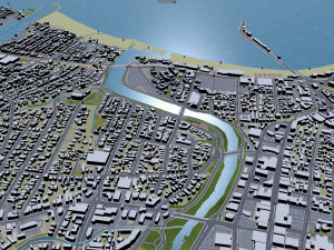 santa cruz city california usa 20km Modèle 3D