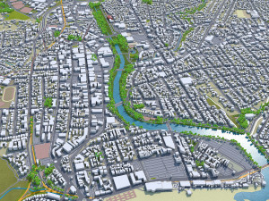 santa cruz city california usa 20km Modèle 3D