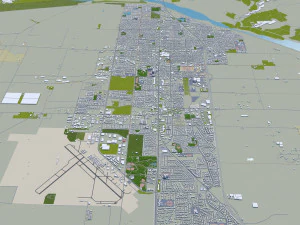 santa maria city california usa 20km 3D Model