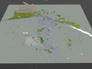 santa maria city california usa 20km 3D Model