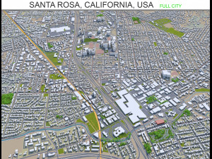 santa rosa city california usa 30km 3D Model