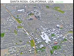 città di santa rosa california usa 30 km Modello 3D