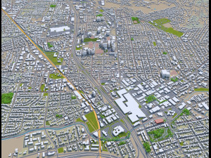 santa rosa city california usa 30km 3D 모델