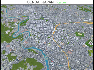 sendai city japan 70km Modello 3D