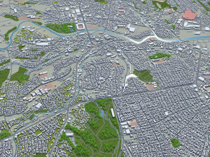 sendai city japan 70km 3D Model